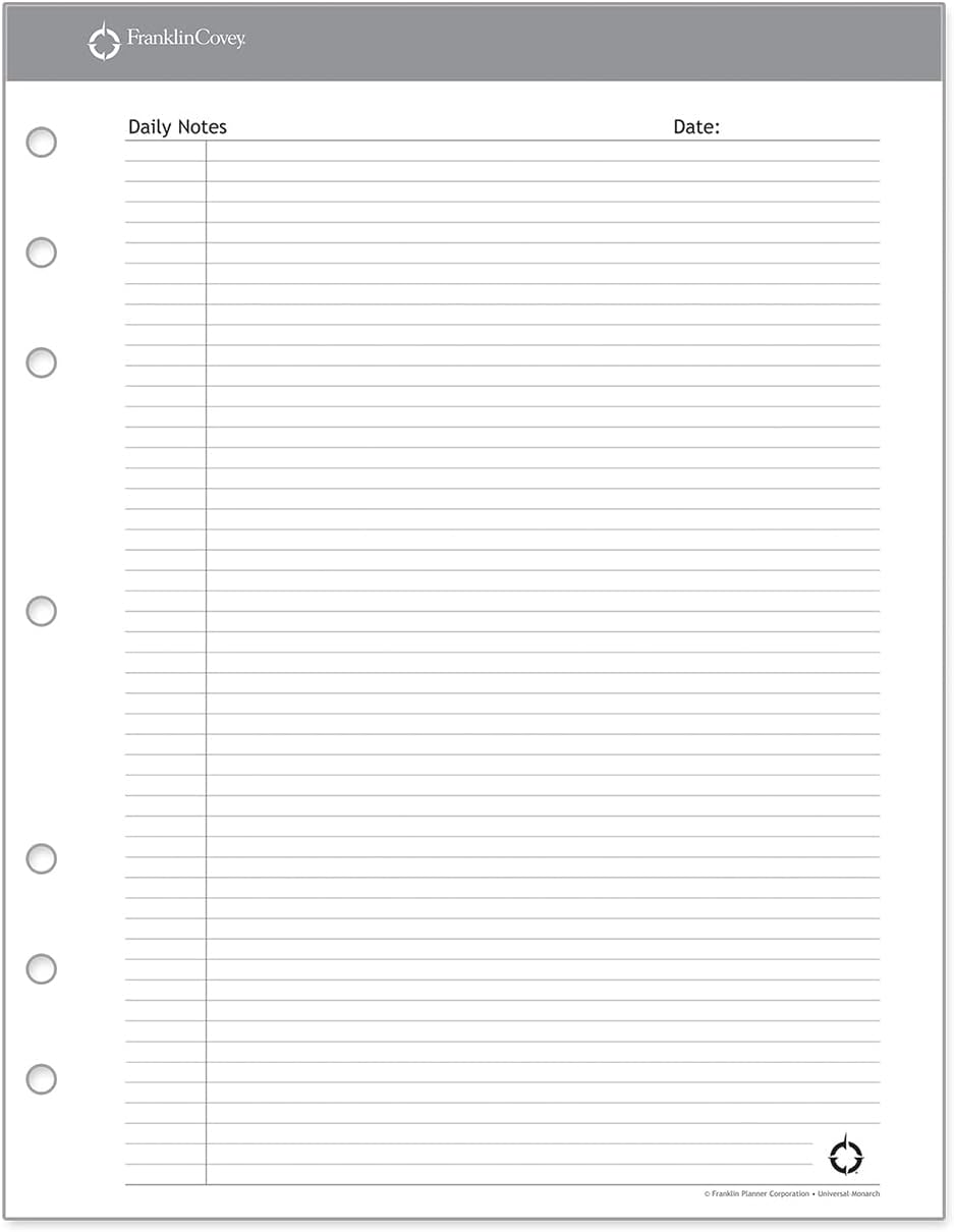 FranklinCovey - Universal Portfolio Notepads for FranklinCovey Planners | Lined Pages - Functional Pad for Note-Taking (Monarch, 3 Notepads)