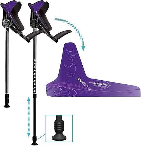 Miniatura 28 de smartCRUTCH Muletas ergonómicas personalizadas para el antebrazo para adultos, varios colores, el antebrazo ajustable gira de 15 a 90 grados, altura