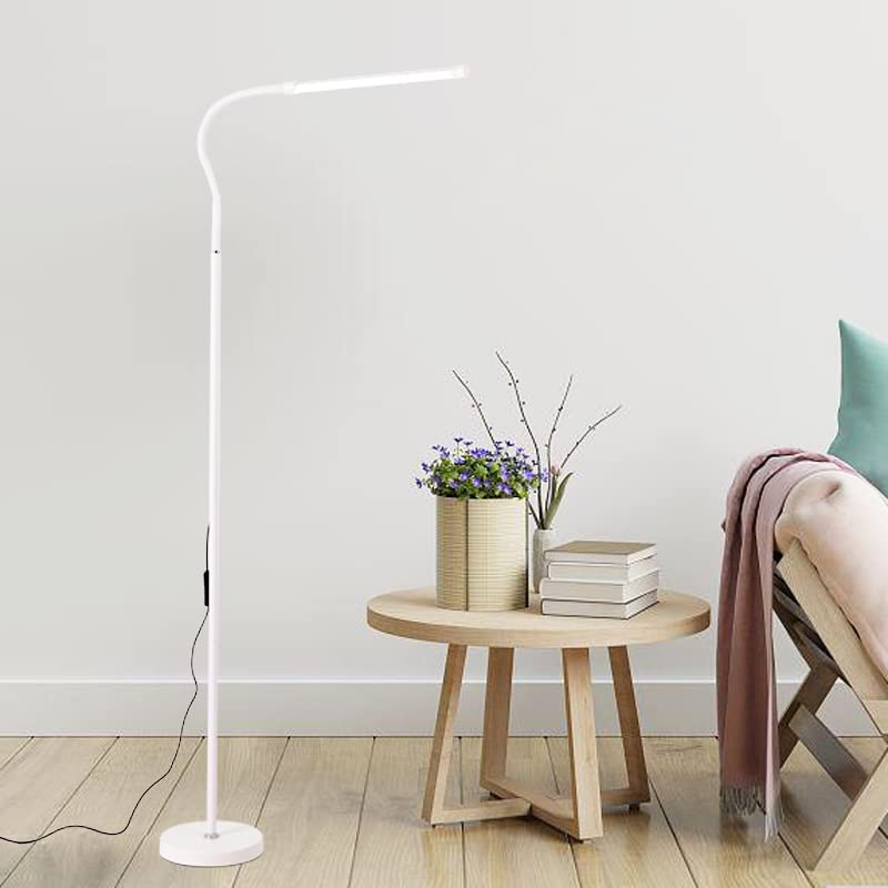 1SourceTek Led Floor Lamp, Led Floor Standing Lamp, Adjustable Gooseneck Floor Lamp with Remote and Touch Control Standing Lamp for Reading Room, Living Room, Bedroom or Office (White) - Image 2