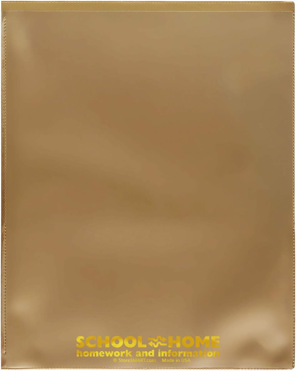 StoreSMART - School/Home Folders - Gold - 100-Pack - Archival Durable Plastic - Homework and Information - Made in U.S.A - SH900SV-GOLD100