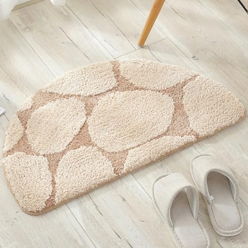 玄関マット バスマット 半円形 北欧 屋外 屋内 室内 お風呂 ふわふわ 洗える シンプル 泥除け 汚れ防止 滑り止め 吸水 触さよい 抗菌 バスマット 42×70cm 絨毯 スタイル01 おしゃれ インテリア 一年中