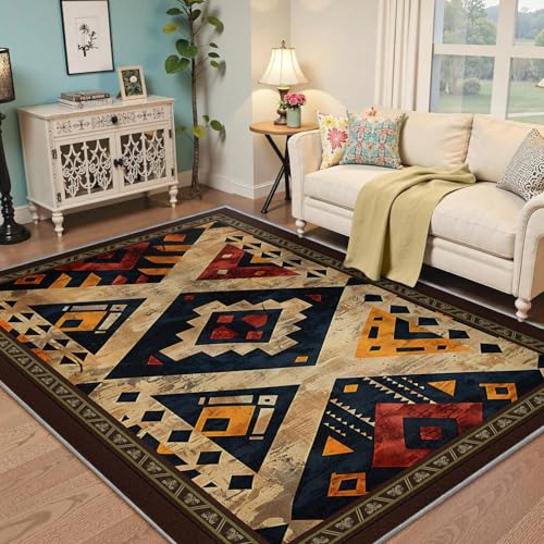 Tapis aztèque 160x230cm lavable pour protéger le sol des taches