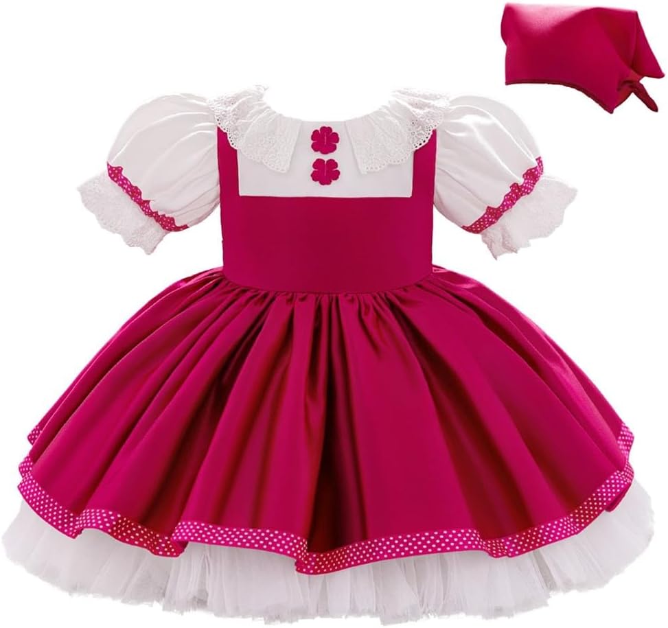 Dressy Daisy Toddler Little Girls and Bear Costume Folk Dress Up Birthday Party Halloween Outfit with Kerchief
