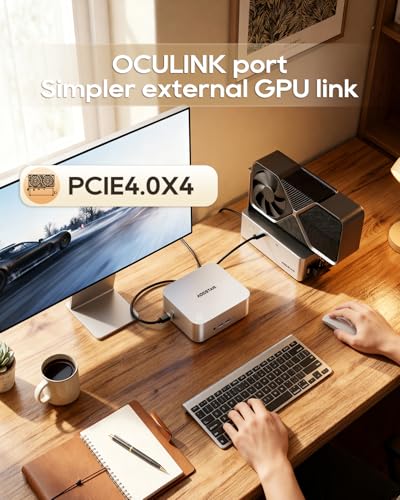 Image of AOOSTAR MACO AMD R7 PRO 6850H Mini PC (8C /16T 4.70Ghz) with LPDDR5 6400Mhz 24GB RAM &1TB M.2 2280 PCIE4.0 NVME SSD,3 *M.2 Slots; Dual 2.5G; LAN Dual USB4；Four-Screen 4K Display