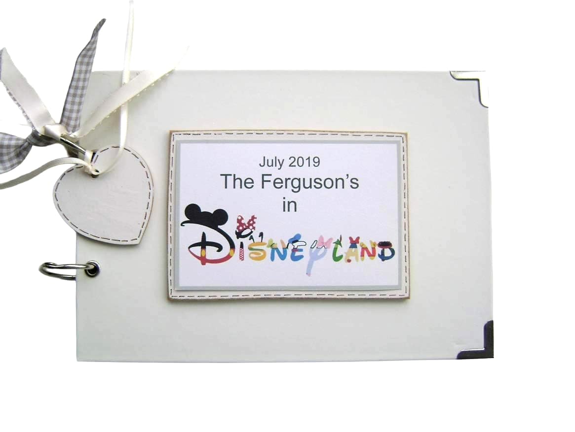 PERSONALISED A5 OR A4 SIZE PHOTO ALBUM, SCRAPBOOK, MEMORY, GUEST BOOK, MULTI USE GIFT. DISNEYLAND