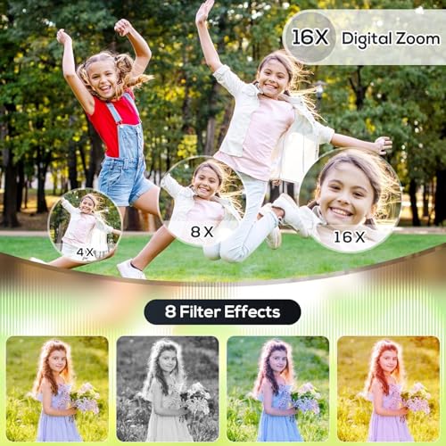 Image of Digital Camera for Kids, 48MP FHD 1080P Point and Shoot Digital Cameras with 16X Zoom Anti-Shake
