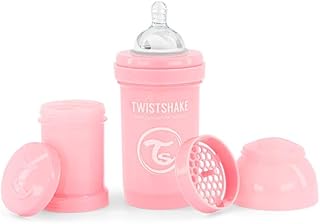 TWISTSHAKE Biberon anti-colique 180 ml | Sans BPA | Tétine en silicone | 0 mois et + - Pastel Light Pink, Rose Pâle