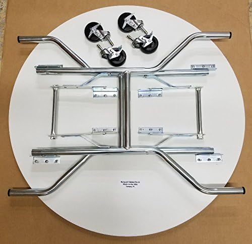 Miniatura 5 de Banquet Tables Pro Mesa plegable redonda de 36 pulgadas con ruedas para bodas y eventos