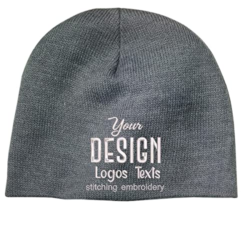 INK STITCH Cp91 Custom Embroidery Logo Texts Design Your Own Winter Beanie Hats (Oxford)