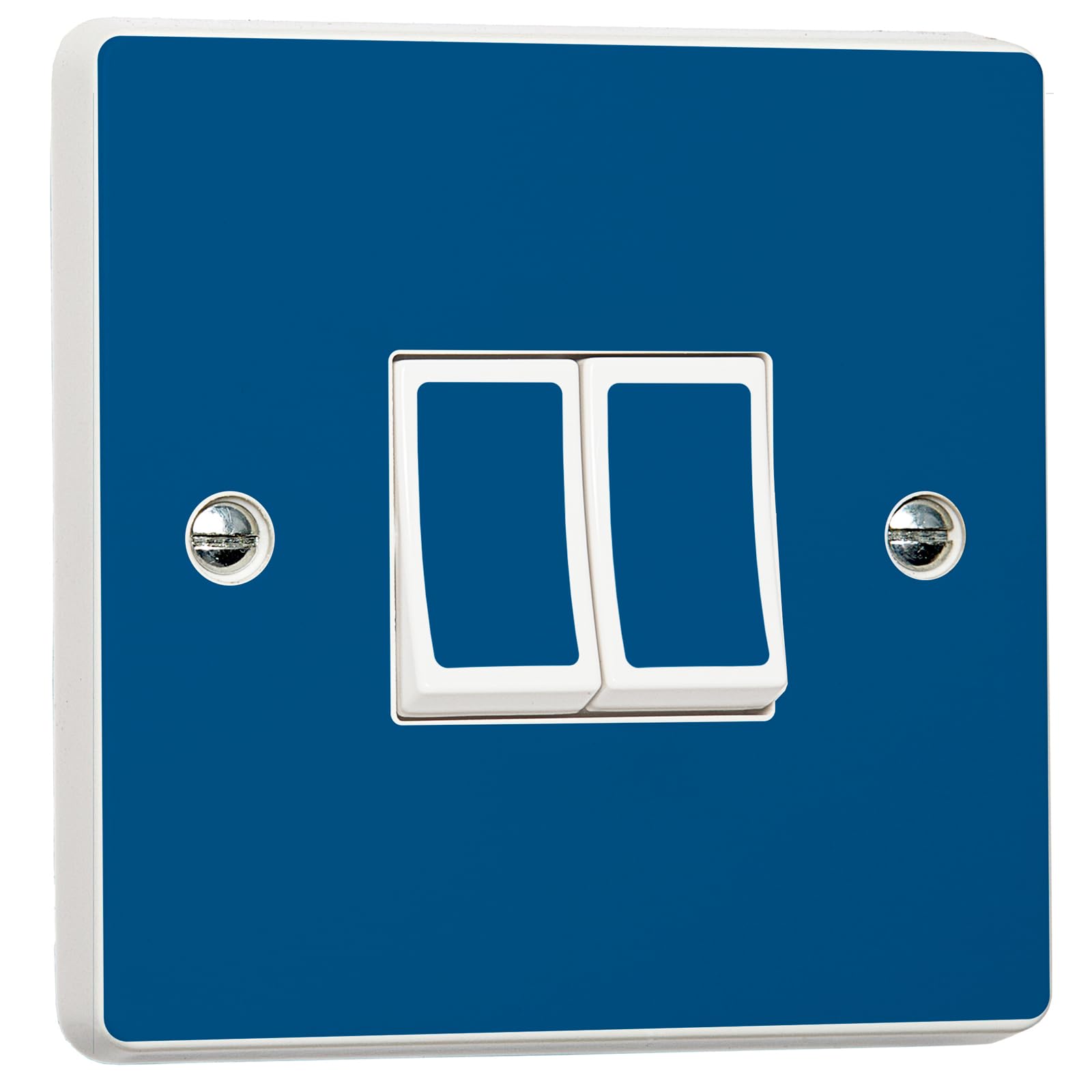 Stika.co Dark Blue Pack Of 2 Plain Navy Light Switch Sticker - Light Switch Cover Accessories - Self-Adhesive Vinyl Skin Cover Decal (Double With Holes)