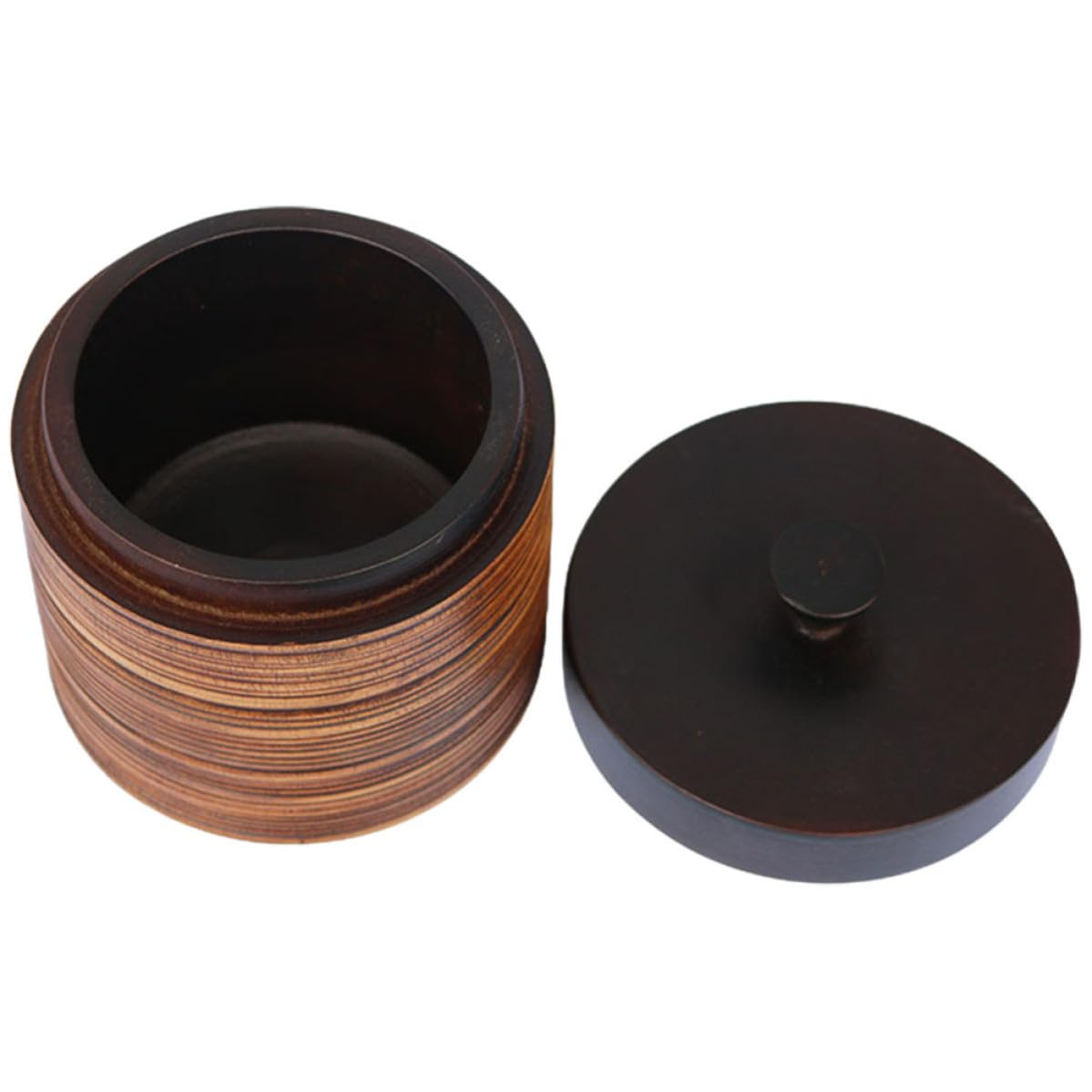 Mikikit Holz Teedose mit Luftdichtem Deckel Langlebiger Teebehälter zur Aufbewahrung von Losem Tee und Trockenware Dekorativer Vorratsbehälter für Küche und Wohnraum Nachhaltiger