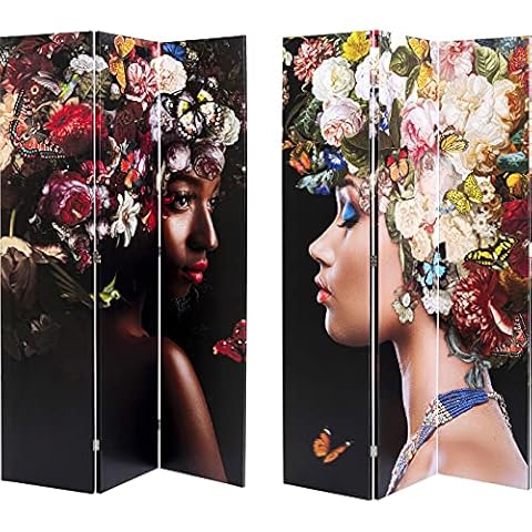 Kare Design Paravent Blumen Gesichter Cover