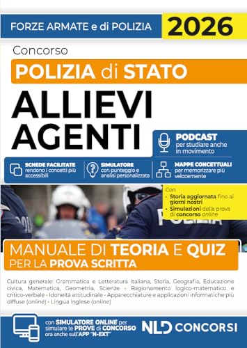 Concorso Polizia di Stato allievi agenti. Manuale di teoria e quiz per la prova scritta 2026