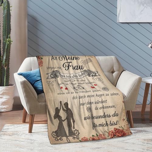 Bold And Brash Hochzeitstag Geschenke für Frauen, Kuscheldecke An Meine Frau, Geburtstagsgeschenk Hochzeitsgeschenk Geschenkideen, Flauschige Fleecedecke 150x130cm