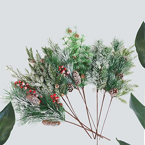 Goosacyon 6 pezzi di Natale rosso bacche di pino