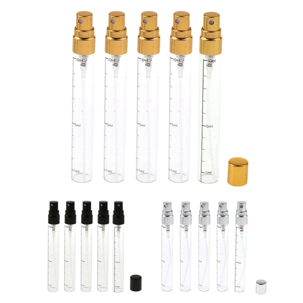 5x Empty Perfume Aftershave Spray Bottles Refillable Fine Mist Sprayer 10ml Gold-picture-30
