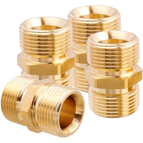 Gasea 4 Packs Pressure Wahser Hose Adapter, M22-14 Male Thread Coupler, Power Washer Hose Connector Extension Fitting, 5000 PSI