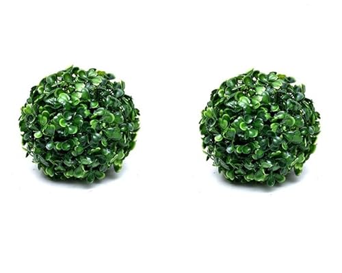 HOAZIACEHN Olas de boj Artificiales topiarias, Bolas Decorativas Redondas y realistas, esferas de jardín para Patio, balcón, jardín, Boda, decoración del hogar (2PCS,13cm)