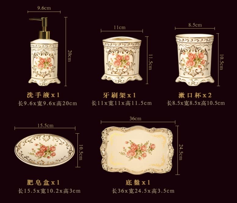 Suministros de baño de cerámica con juego de taza elegante 4