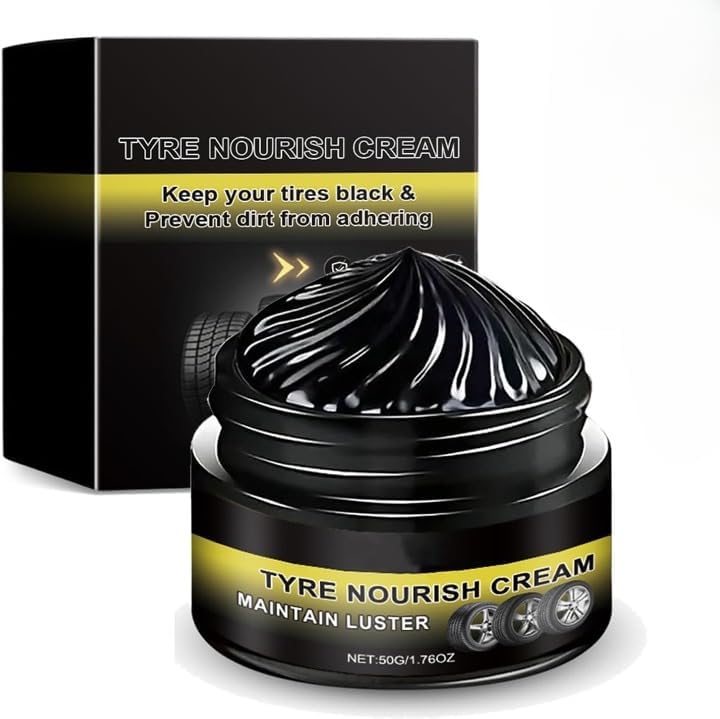 Tyre Nourish Cream High Gloss Tyre Shine, Polish and Dressing, Waterproof Protective Coating Paste, Appearance Restorer for Cars, SUVs, Bikes and Automotive Wheels, 1-image-42