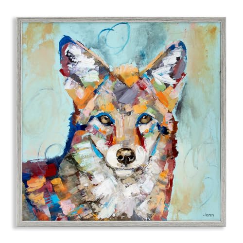 'Abstract Fox Painting Modern Strokes'| Framed Giclee Art