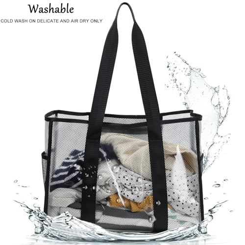Image of JIANYA Beach Bag, Tip-Proof Waterproof Pool Bag Shoulder Bag with Pockets for Work, Travel, Gym, Beach & Pool