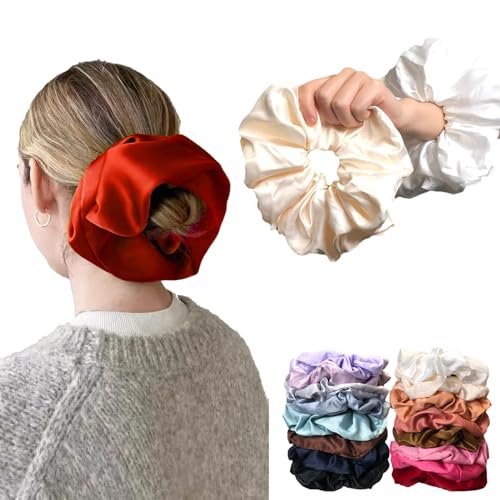 Minasuki Satin Large Scrunchies 16 Colors Big Hair Scrunchies for Women