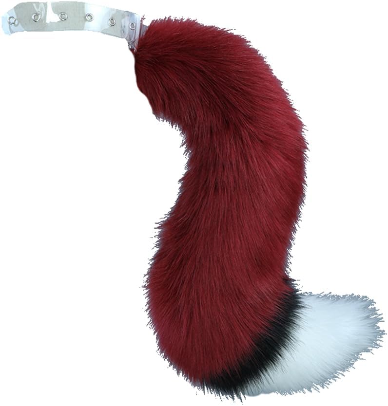 Cute Fox Wolf Tail Ear Set White Red BlackPlush Ear Tail Halloween Party Costume Props Cosplay Animal Accessories