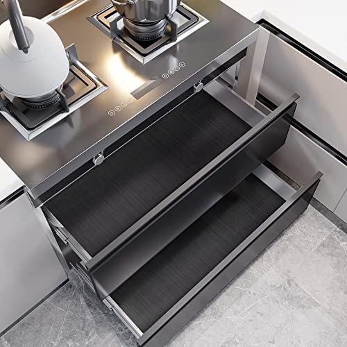 Veelike Black Brushed Stainless Steel Contact Paper For Kitchen Appliances 15.7''X118'' Black Peel And Stick Wallpaper Waterproof Self Adhesive Contact Paper For Countertops Cabinets Fridge Dishwasher #TOP7