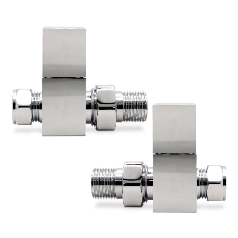 Straight Chrome Cubic Single Heat Radiator Towel Rail Valves