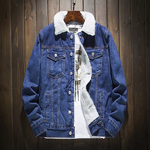 Ymosrh Mens Casual Jackets Fashion For Dates, Sport Coat Men Coats Big And Tall Motorcycle Rain Jacket Men's Winter Lined Denim Jacket Windbreaker Trucker Wool Large Flannel (6Xl, Blue) #TOP1