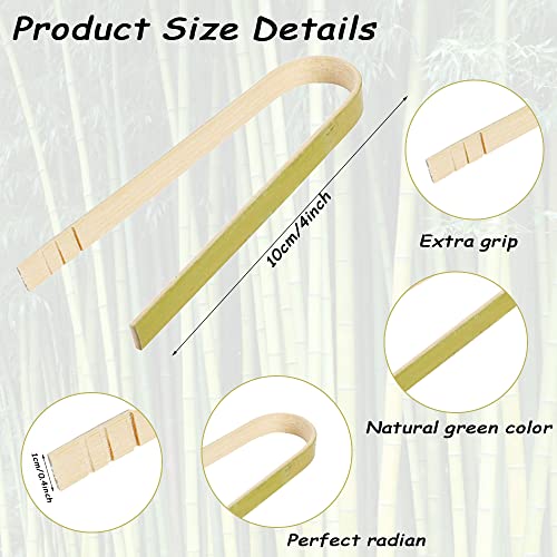 150 Pieces Mini Bamboo Disposable Tongs 4 Inch Small Wooden Bamboo Cooking Tongs Natural Toast Tongs Utensils For Catering Buffet Home Use Tea Supplies #TOP5