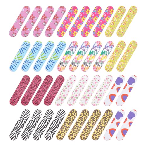 Lote de 40 limas de uñas coloridas de doble cara, 9 cm, para reparación y pulido, herramientas de manicura y belleza, limas de uñas para uñas naturales, modelado de uñas