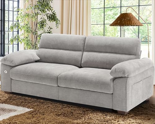 WorthFurni Chenille Loveseat Sofa Set 90.5" Grey