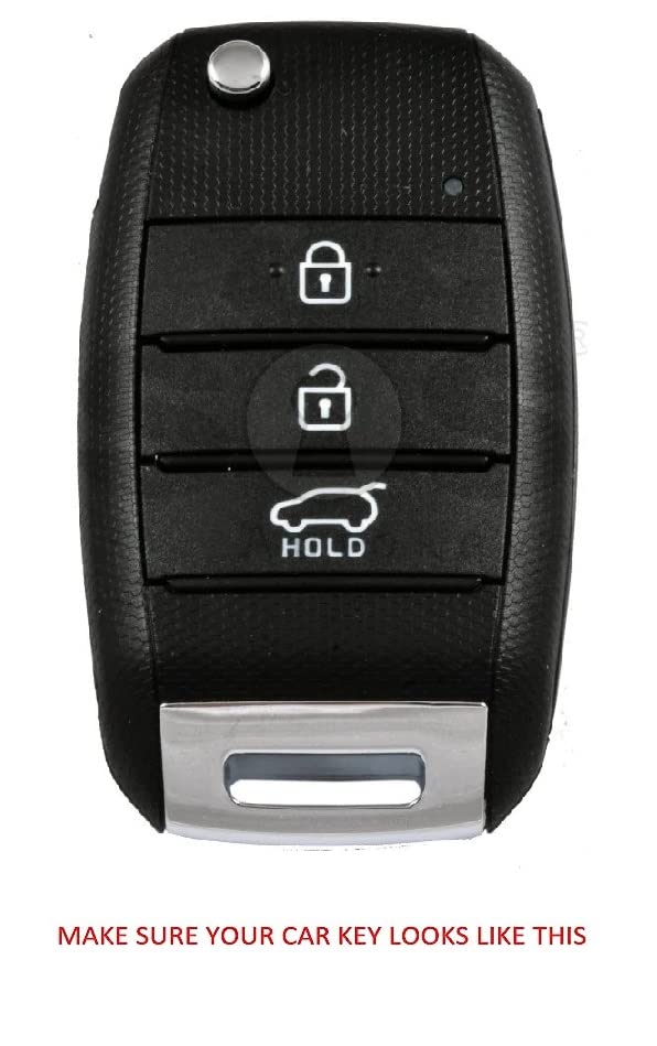 Image of KMH TPU Silver Car Smart Key Cover Compatible for Kia Seltos and Sonet 3 Push Button Smart Flip Key Shell Case Holder, Full Key Protection (Silver White) Pack of 2