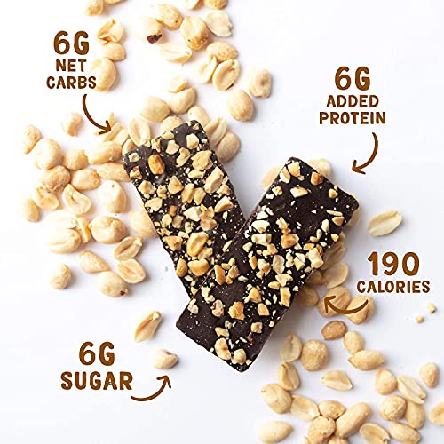 Jojo's Dark Chocolate Bars Peanut Butter Filled + Plant-Based Protein, Low Sugar, Low Carb, Vegan, Paleo & Keto Friendly, Healthy Snack, 8.4Oz Bags, 2 Count (14 Bars) #TOP1