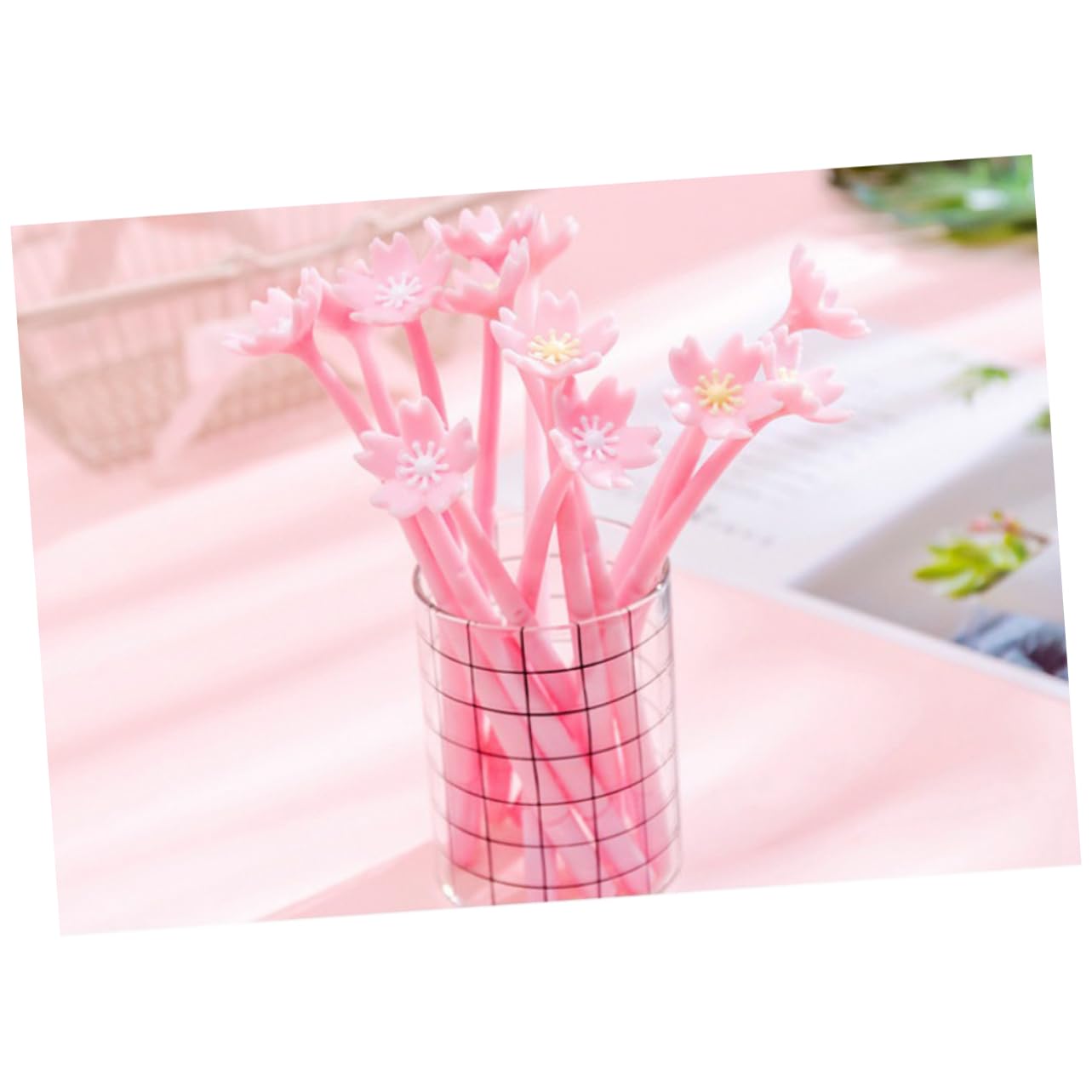 30pièces Stylo Gel Aesthetic Avec Motif Fleur Pour Étudiants Stylo De Signature Créatif Et Adorable Rose Pour Écriture Et Tests