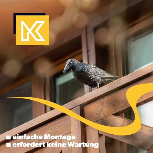 KADAX 2 Stück Schwarz Rabe, Taubenabwehr und Taubenschreck aus Kunststoff, Vogelabwehr, natürliche Schädlingsbekämpfung, Schutz vor lästigen Vögeln