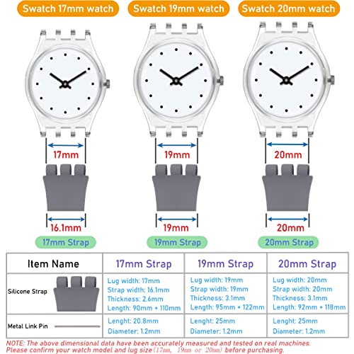 Lijinlan Replacement Silicone Band For Swatch 17Mm 19Mm 20Mm, Waterproof Wristband Watch Strap For Swatch (19Mm, Lightgreen) #TOP5