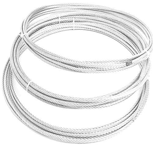 304 roestvrij staal kunststof gecoate staaldraad, gestrande kern, diameter 4 mm, lengte 8 m, geschikt voor buiten… - Image 3