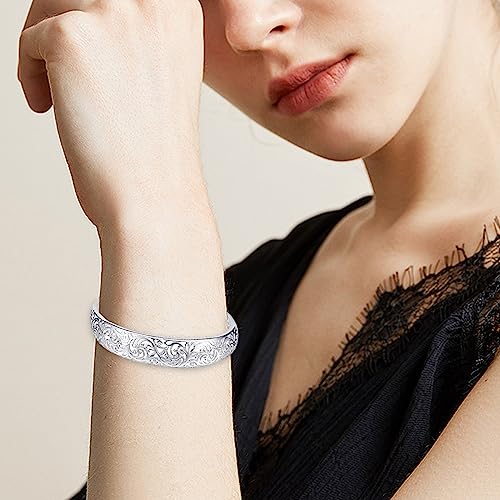 925 Sterling Silver Cuff Bangle Bracelets for Women Adjustable Charm Lucky Open Bracelet Exquisite Birthday Gifts3