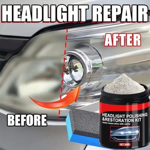 Kit de restauración de faros, polvo de pulido automotriz, unidad con paño de microfibra, equipo para restauración de claridad, suministros de detalles profesionales, limpiador de lentes para vehículos - imagen 6