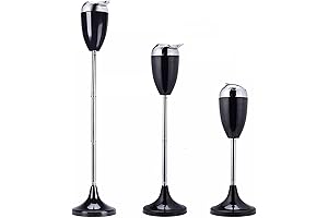Floor Standing with Adjustable Lid and Height Self-Cleaning Telescopic Smoking and Cigarette Ash Trays
