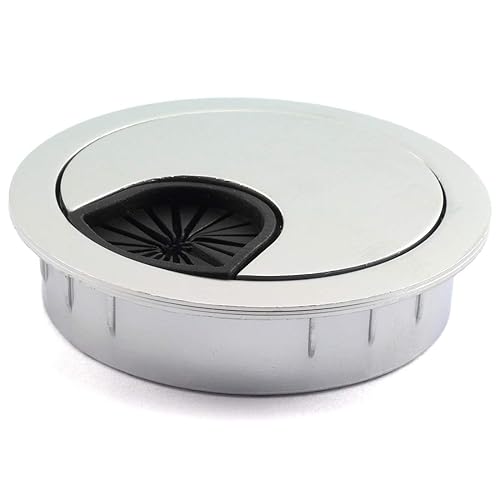 HJ Garden Ojales de escritorio de metal de 2 pulgadas (1.969 in) para administrar y ocultar el cable de alambre, cubierta de agujero para cables de