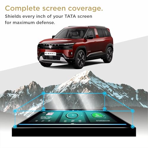 Image of SPARTAN SHIELD {4 PACK} Screen Guard For TATA SIERRA 2025+ || ADVENTURE, PURE & PURE+ || 10.25 Inch Infotainment Touchscreen + 7 Inch Instrument Cluster + AC Panel + Sterring Cluster Protector || Anti Scratch | Water Resistant | HD Clarity || TataSierra Car Accessory 2026 [NOT TEMPERED GLASS]