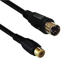 Vista 5 de Cable S-Video a RCA chapado en oro compuesto RCA hembra a 4 pines Mini DIN Terminal macho AV estéreo Cable de conversión de audio S-Video -2PCS 15CM