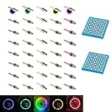 LZYMSZ 40PC Radreifen Ventil Vorbaukappe Leuchten, LED-Blitz Rad ventil leuchte für Auto Fahrrad Motorrad Radreifen mit 100 Knopfzellen Batterien