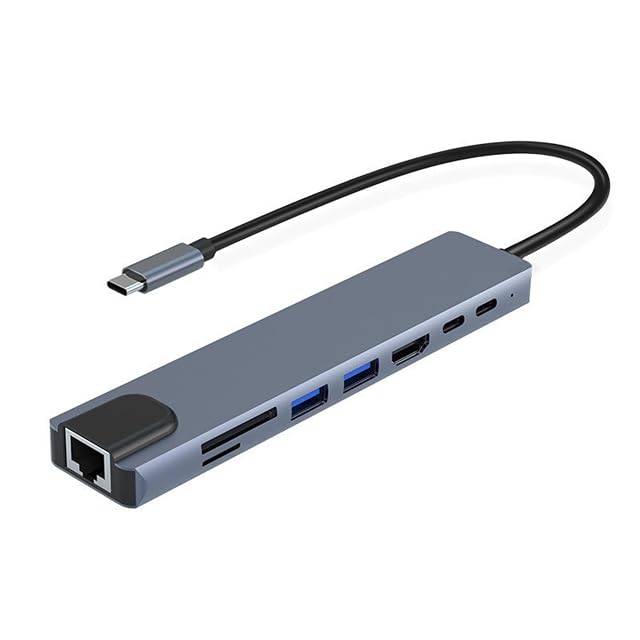 USB Hub 8 in 1 Multi USB Splitter USB 3 0 Port Extender Hub with SD TF Card