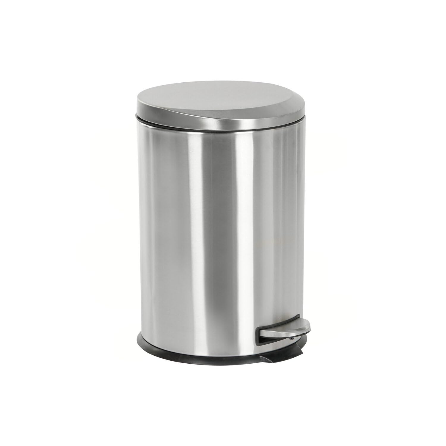 Poubelle inox 20L mate argentée 29x29x44 cm pour cuisine et bureau
