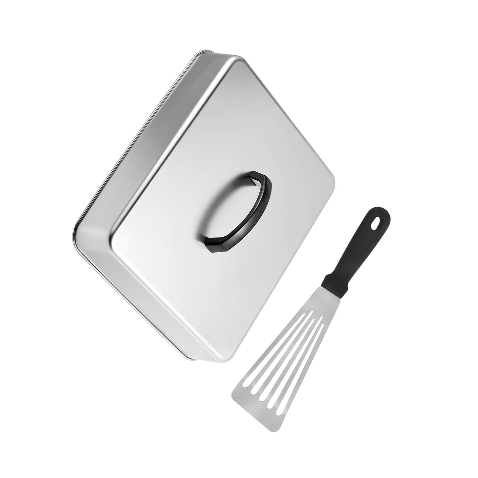 Whoasyst Better Stainless Steel Cooking Cover and Spatula for Even Heat Distribution Heat Retention Pan Cover